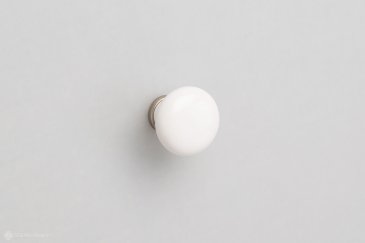 New Deco мебельная ручка-кнопка металл и белая керамика