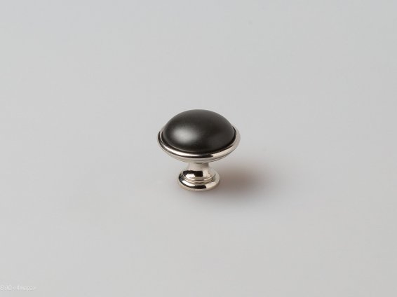 New Deco мебельная ручка-кнопка никель глянцевый и черная керамика